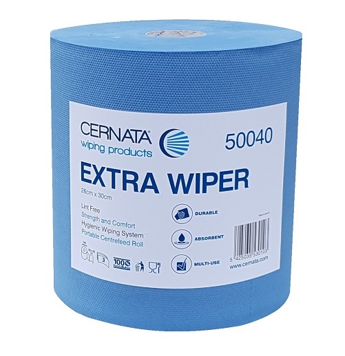 CERNATA Extra Wiper Roll 500 Sheets 3 Ply Blue